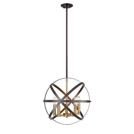 Z-Lite Cavallo 5 Light Pendant, Hammered Bronze/Olde Brass - 463-18HBRZ-OBR