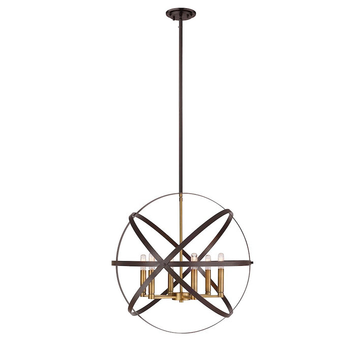 Z-Lite Cavallo 6 Light Pendant, Hammered Bronze/Olde Brass - 463-24HBRZ-OBR