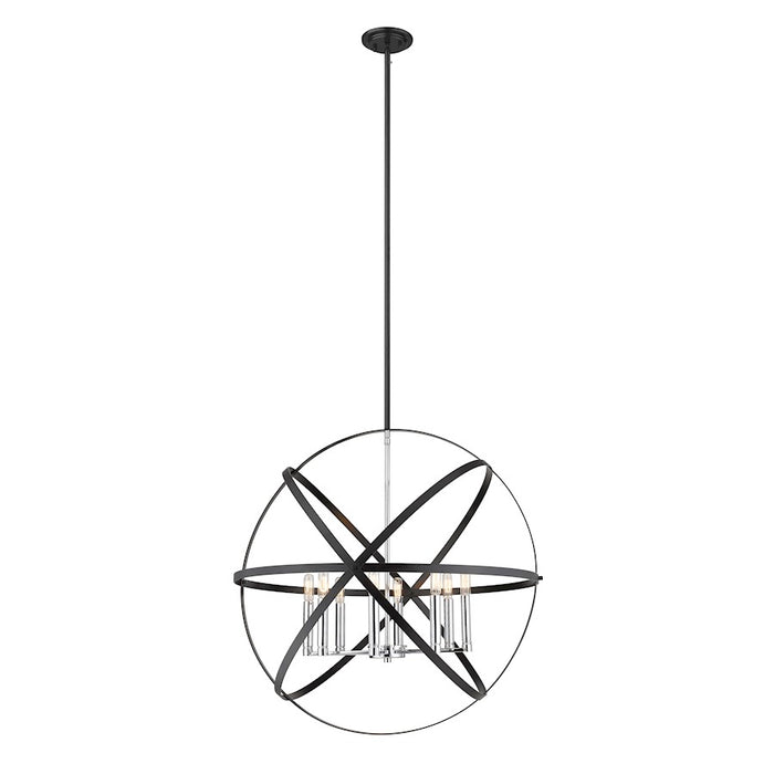 Z-Lite Cavallo 8 Light Pendant, Hammered Black/Chrome - 463-30HBK-CH
