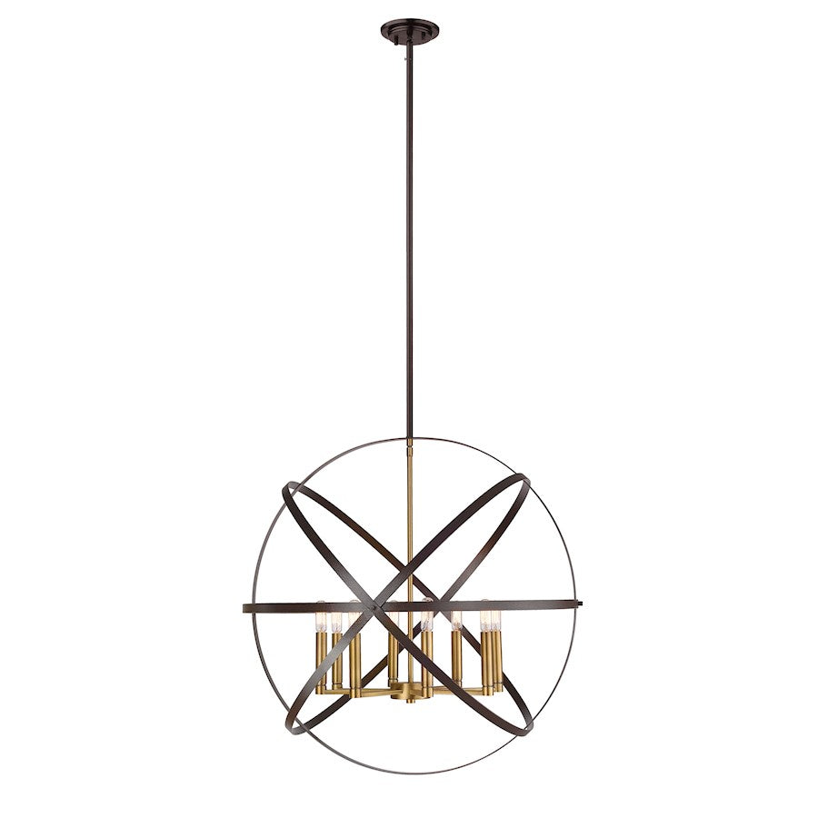 Z-Lite Cavallo 8 Light Pendant, Hammered Bronze/Olde Brass - 463-30HBRZ-OBR