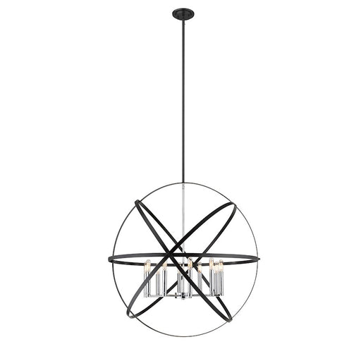 Z-Lite Cavallo 10 Light Pendant, Hammered Black/Chrome - 463-36HBK-CH