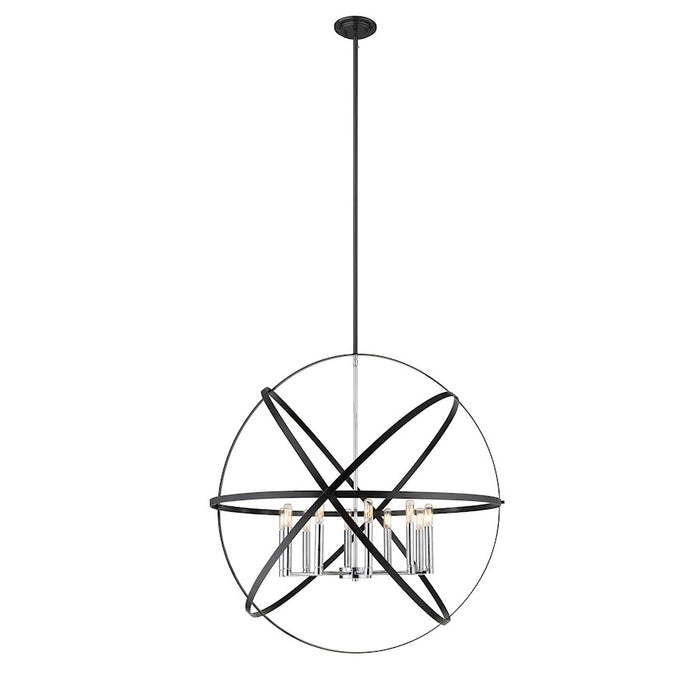 Z-Lite Cavallo 10 Light Pendant, Hammered Black/Chrome - 463-36HBK-CH