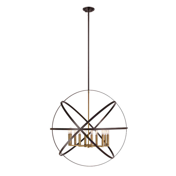 Z-Lite Cavallo 10 Light Pendant, Hammered Bronze/Olde Brass - 463-36HBRZ-OBR