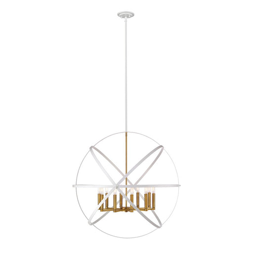 Z-Lite Cavallo 10 Light Pendant, Hammered White/Olde Brass - 463-36HWH-OBR