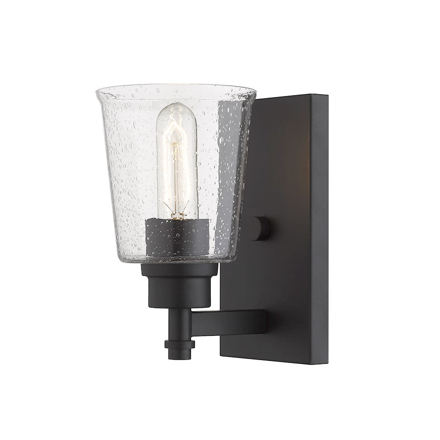 Z-Lite Bohin 1 Light Wall Sconce, Matte Black/Seedy - 464-1S-MB