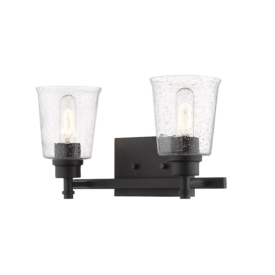 Z-Lite Bohin 2 Light Vanity, Matte Black/Seedy - 464-2V-MB
