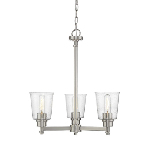 Z-Lite Bohin 3 Light Chandelier, Brushed Nickel/Seedy - 464-3BN