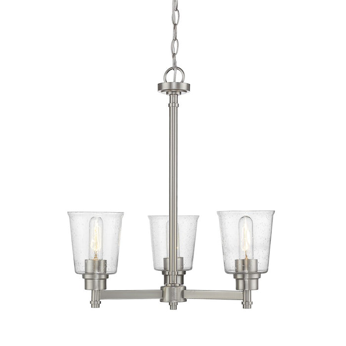 Z-Lite Bohin 3 Light Chandelier, Brushed Nickel/Seedy - 464-3BN