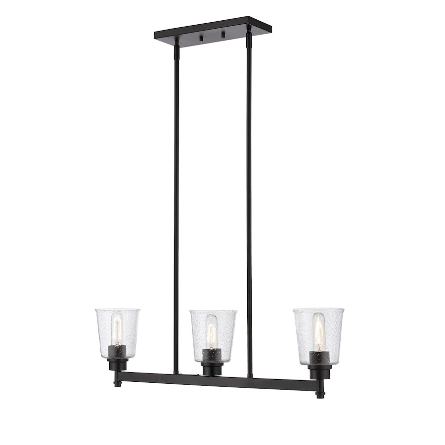 Z-Lite Bohin 3 Light Island/Billiard, Matte Black/Seedy - 464-3L-MB