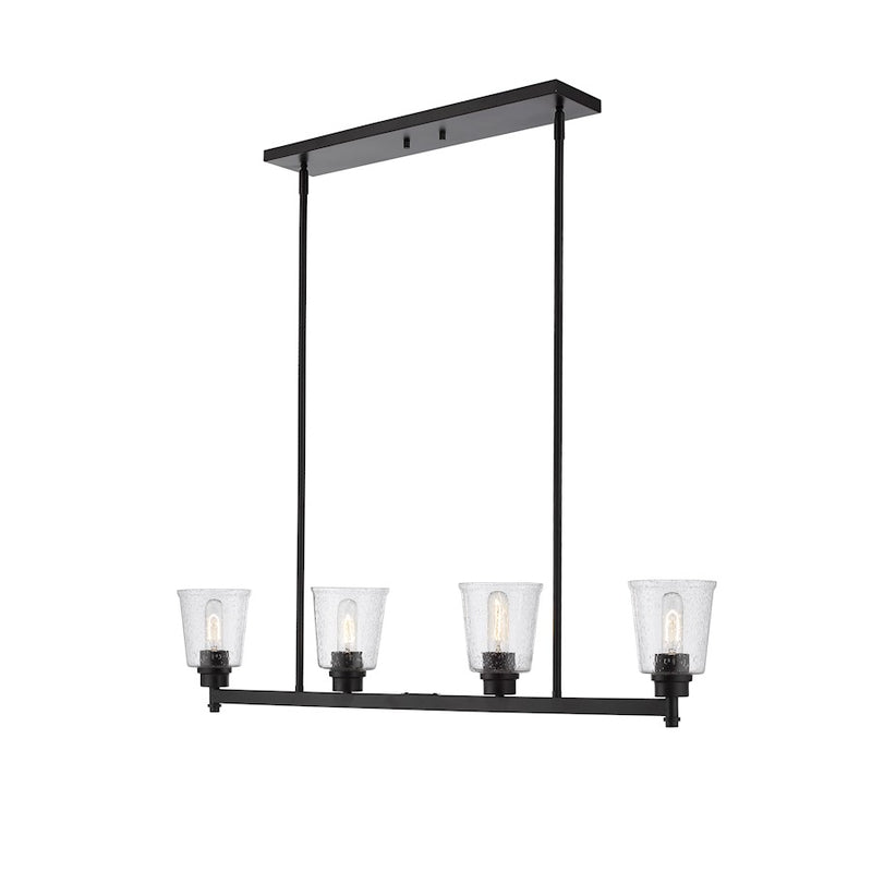 Z-Lite Bohin 4 Light Island/Billiard, Matte Black/Seedy - 464-4L-MB