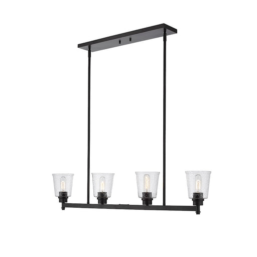 Z-Lite Bohin 4 Light Island/Billiard, Matte Black/Seedy - 464-4L-MB