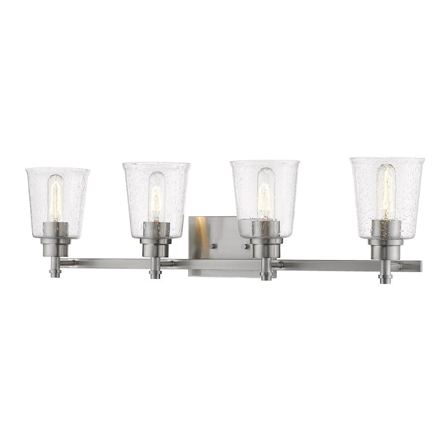 Z-Lite Bohin 4 Light Vanity, Brushed Nickel/Seedy - 464-4V-BN