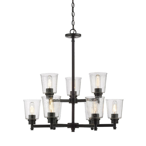 Z-Lite Bohin 9 Light Chandelier, Matte Black/Seedy - 464-9MB