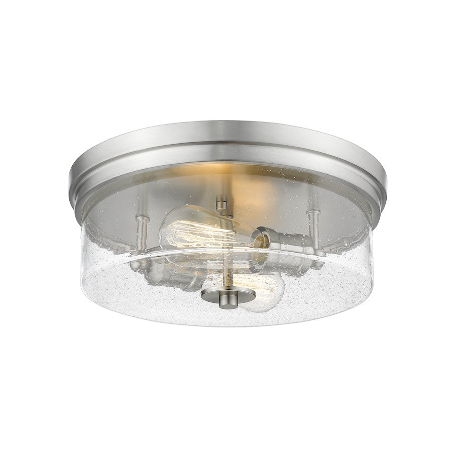 Z-Lite Bohin 2 Light Flush Mount, Brushed Nickel/Seedy - 464F13-BN