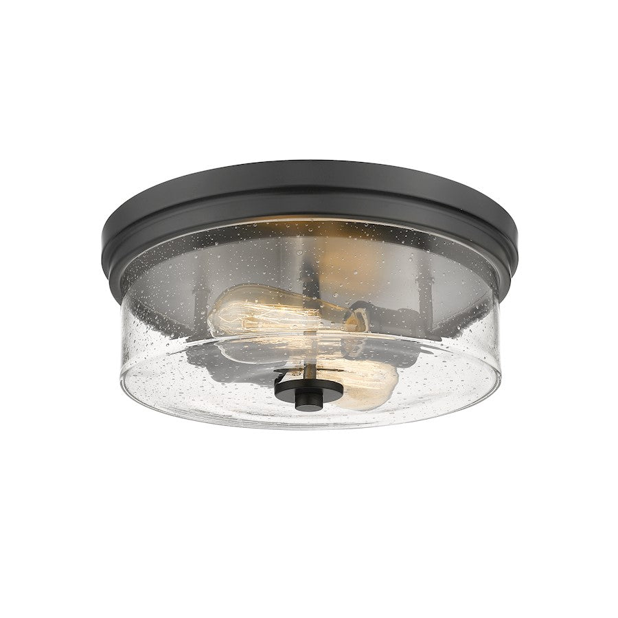 Z-Lite Bohin 2 Light Flush Mount, Matte Black/Seedy - 464F13-MB