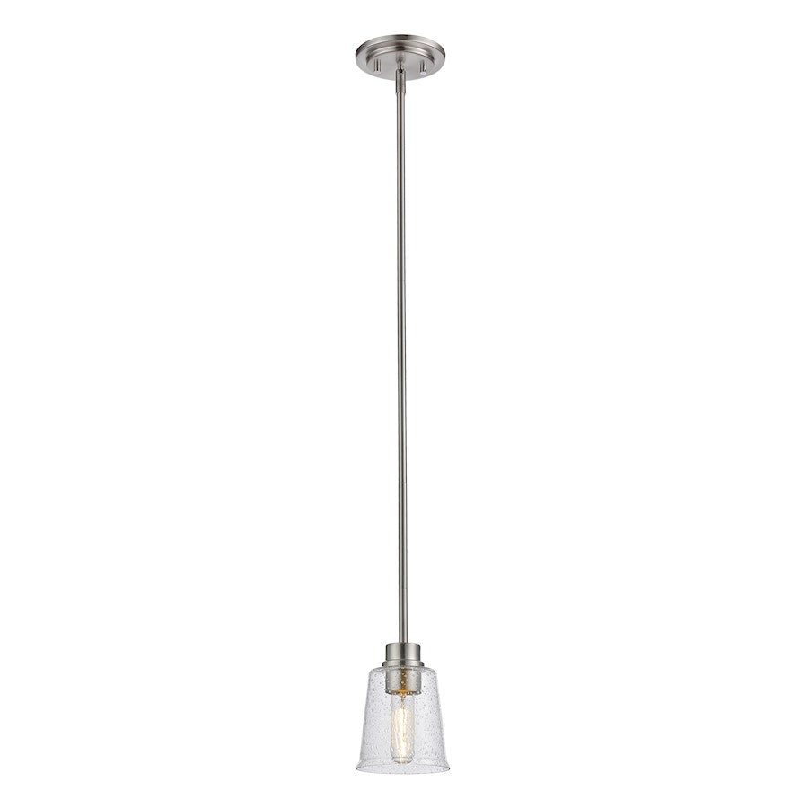 Z-Lite Bohin 1 Light Mini Pendant, Brushed Nickel/Seedy - 464MP-BN