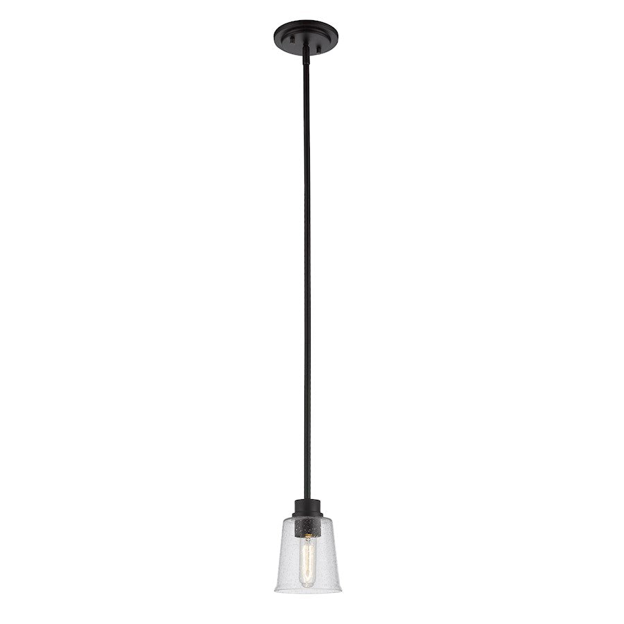 Z-Lite Bohin 1 Light Mini Pendant, Matte Black/Seedy - 464MP-MB