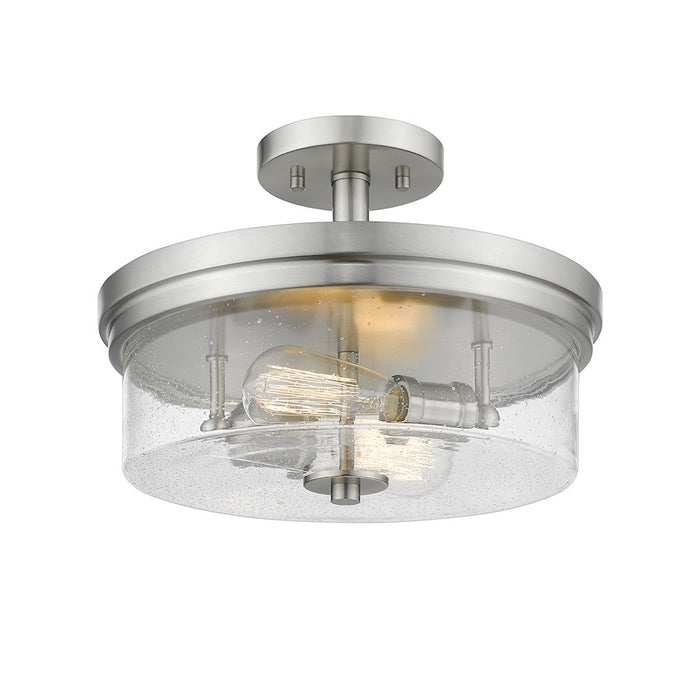Z-Lite Bohin 2 Light Semi Flush Mount, Brushed Nickel/Seedy - 464SF-BN
