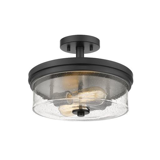 Z-Lite Bohin 2 Light Semi Flush Mount, Matte Black/Seedy - 464SF-MB