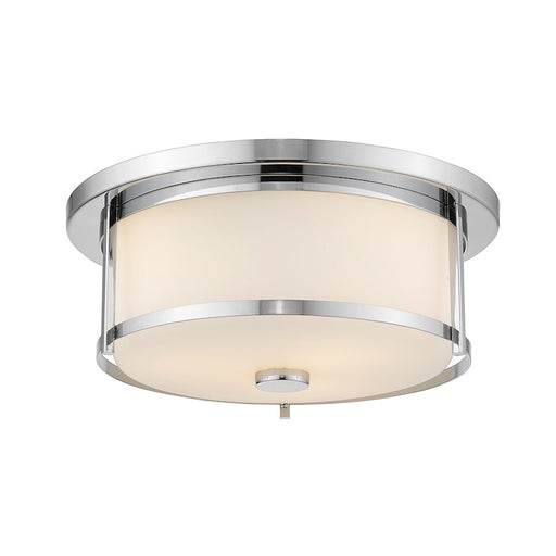 Z-Lite Savannah 2 Light Flush Mount, Chrome/Matte Opal - 465F14-CH
