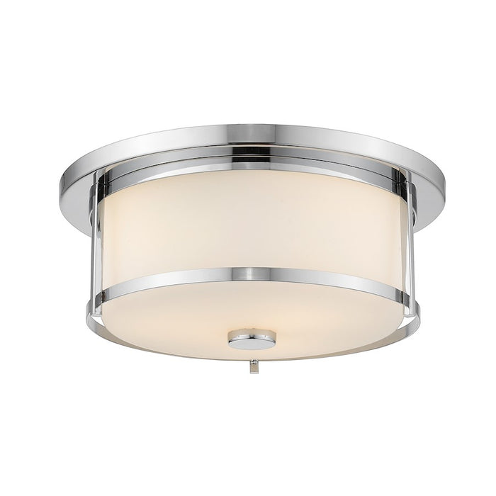Z-Lite Savannah 2 Light Flush Mount, Chrome/Matte Opal - 465F14-CH