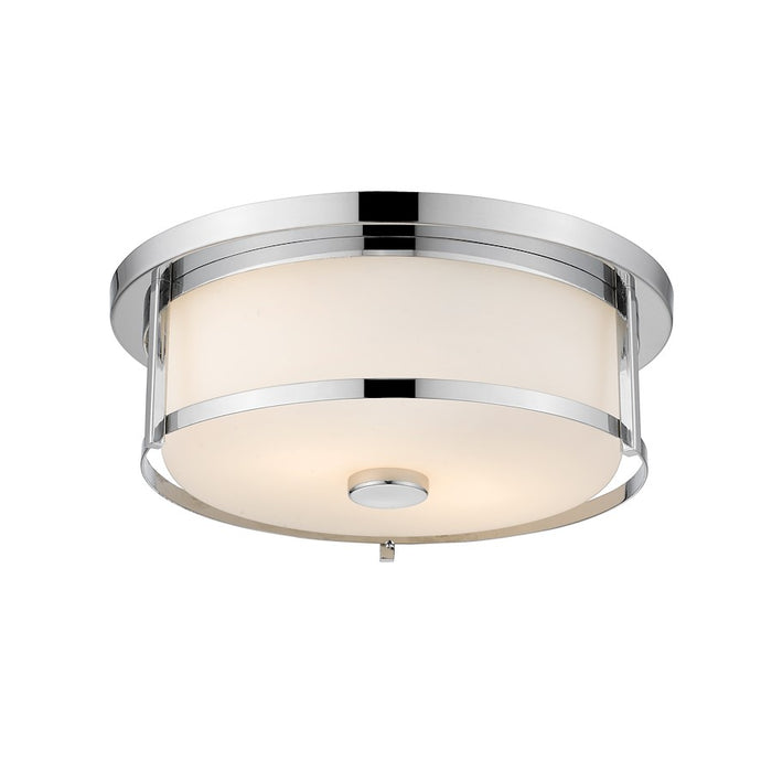 Z-Lite Savannah 3 Light Flush Mount, Chrome/Matte Opal - 465F16-CH