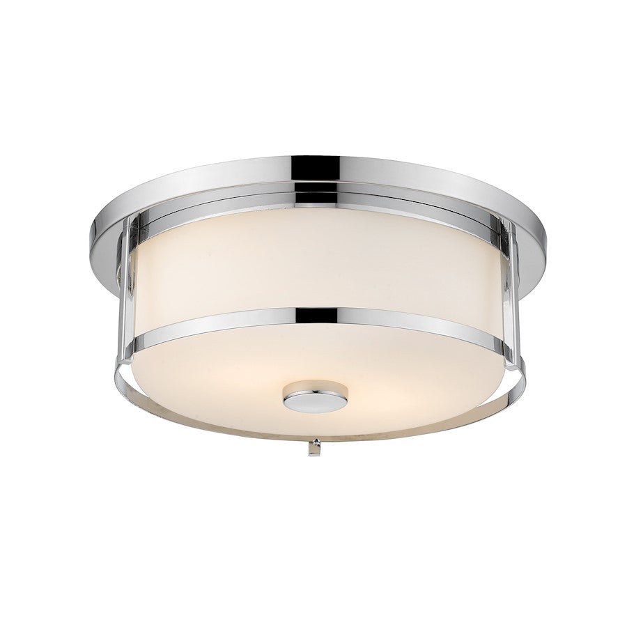 Z-Lite Savannah 3 Light Flush Mount, Chrome/Matte Opal - 465F16-CH