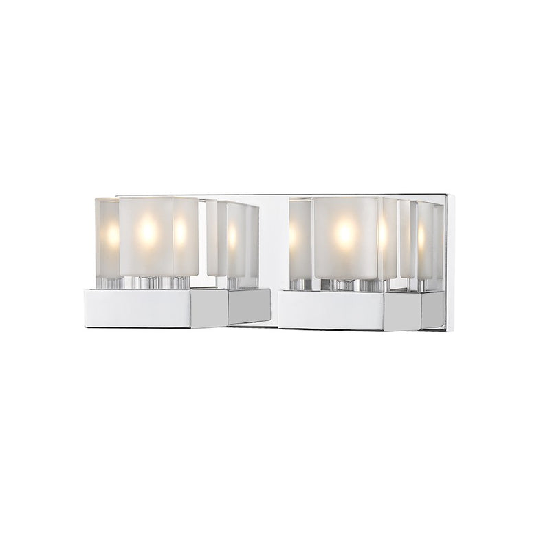 Z-Lite Fallon 2 Light Vanity, Chrome/Clear/Frosted - 467-2V-CH