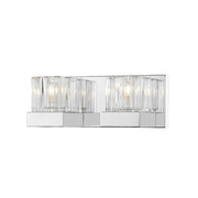 Z-Lite Fallon 2 Light Vanity, Chrome/Clear Ribbed/Frosted - 468-2V-CH