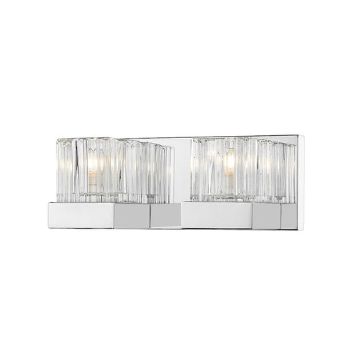 Z-Lite Fallon 2 Light Vanity, LED, Chrome/Clear Ribbed/Frosted - 468-2V-CH-LED
