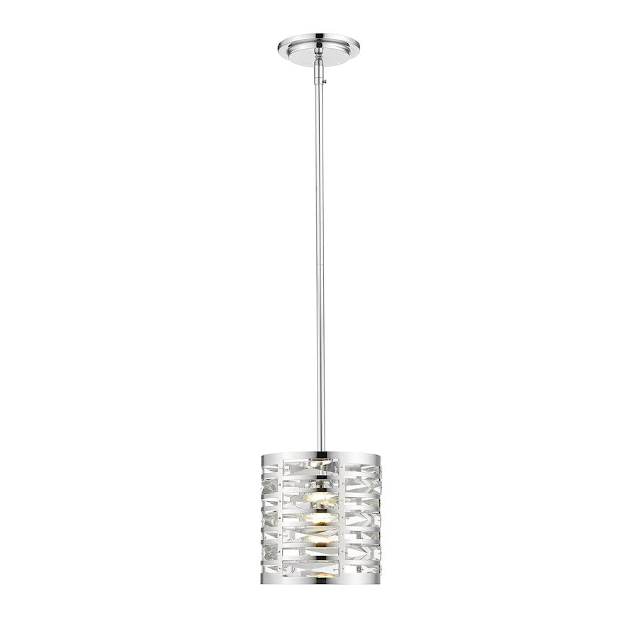 Z-Lite 1 Light Cronise 7" Mini Pendant, Chrome