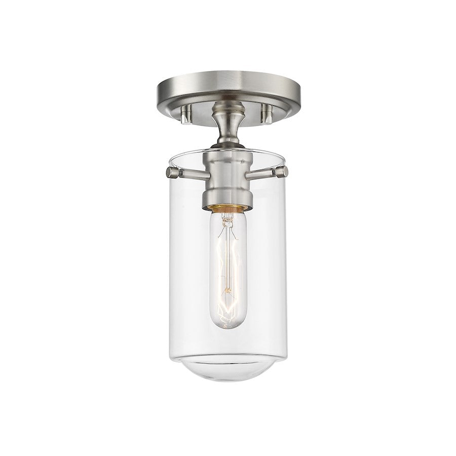 Z-Lite Delaney 1 Light 10.5" Flush Mount, Clear