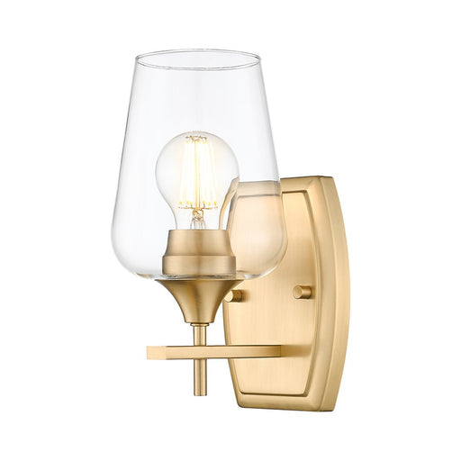 Z-Lite Joliet 1 Light Wall Sconce, Burnished Brass/Clear - 473-1S-BBR