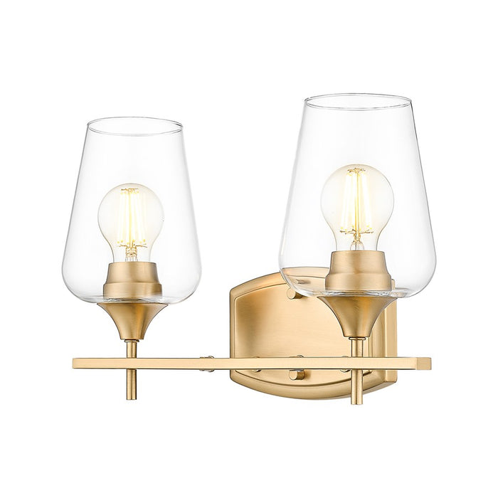Z-Lite Joliet 2 Light Vanity, Burnished Brass/Clear - 473-2V-BBR