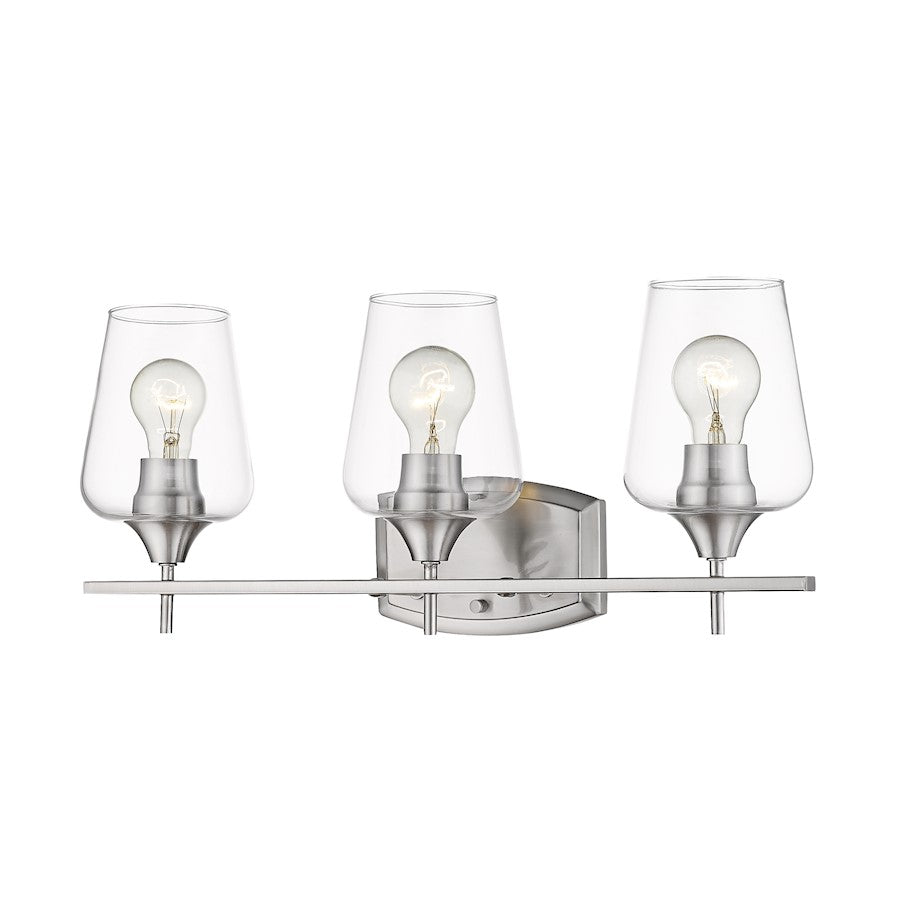 Z-Lite Joliet 3 Light Vanity, Brushed Nickel - 473-3V-BN