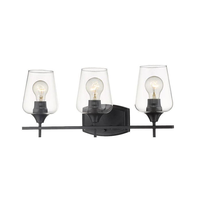 Z-Lite Joliet 3 Light Vanity, Matte Black - 473-3V-MB