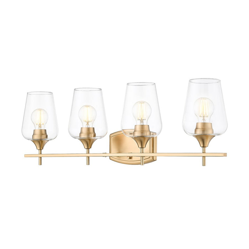 Z-Lite Joliet 4 Light Vanity, Burnished Brass/Clear - 473-4V-BBR