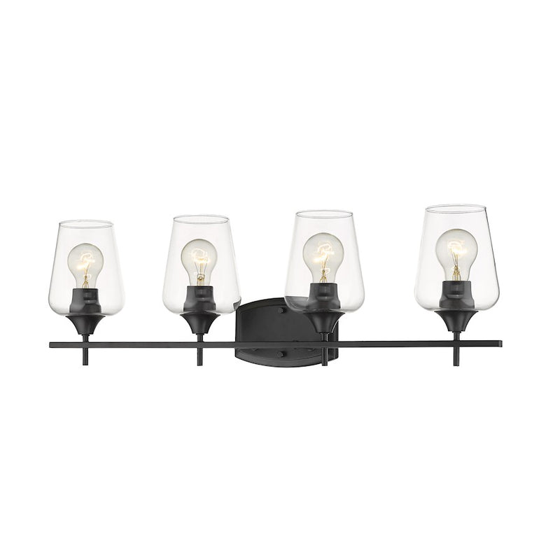 Z-Lite Joliet 4 Light Vanity, Matte Black - 473-4V-MB