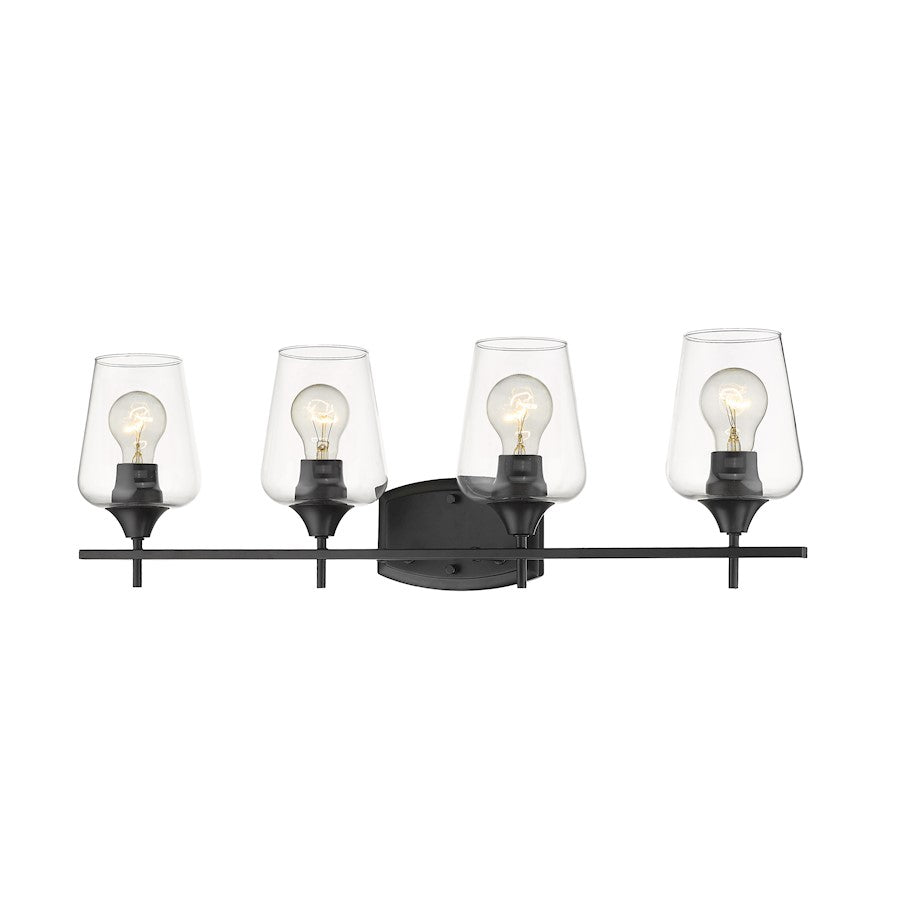 Z-Lite Joliet 4 Light Vanity, Matte Black - 473-4V-MB