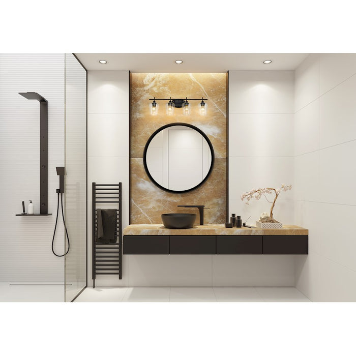 Z-Lite Joliet 4 Light Vanity, Matte Black