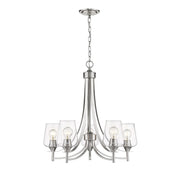 Z-Lite Joliet 5 Light Chandelier, Brushed Nickel - 473-5BN