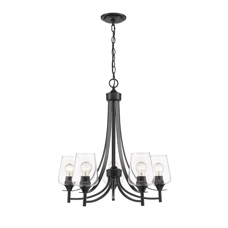 Z-Lite Joliet 5 Light Chandelier, Matte Black - 473-5MB