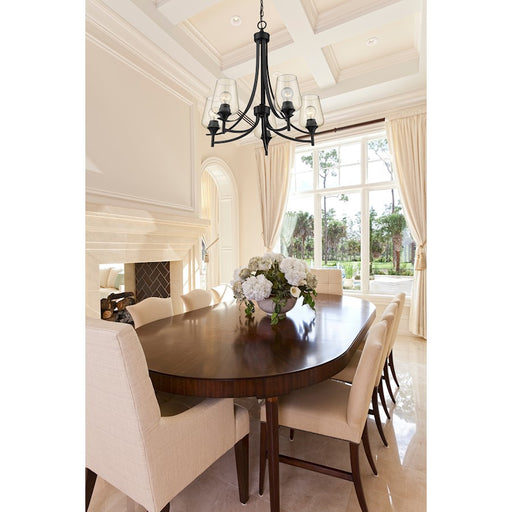 Z-Lite Joliet 5 Light Chandelier, Matte Black