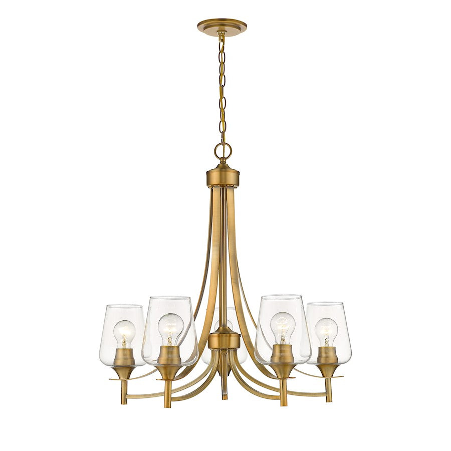 Z-Lite Joliet 5 Light Chandelier, Olde Brass - 473-5OBR