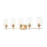 Z-Lite Joliet 5 Light Vanity, Burnished Brass/Clear - 473-5V-BBR