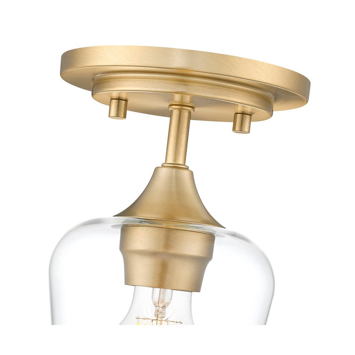 Z-Lite Joliet 1 Light Flush Mount, Burnished Brass/Clear