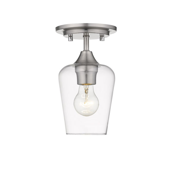 Z-Lite Joliet 1 Light Flush Mount, Brushed Nickel - 473F1-BN