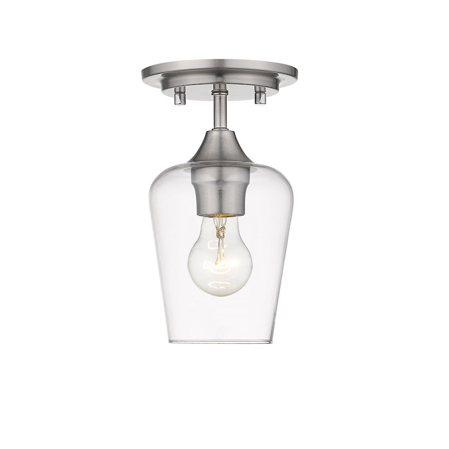 Z-Lite Joliet 1 Light Flush Mount, Brushed Nickel - 473F1-BN