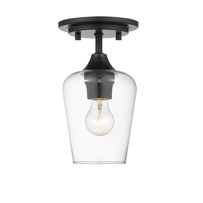 Z-Lite Joliet 1 Light Flush Mount, Matte Black - 473F1-MB