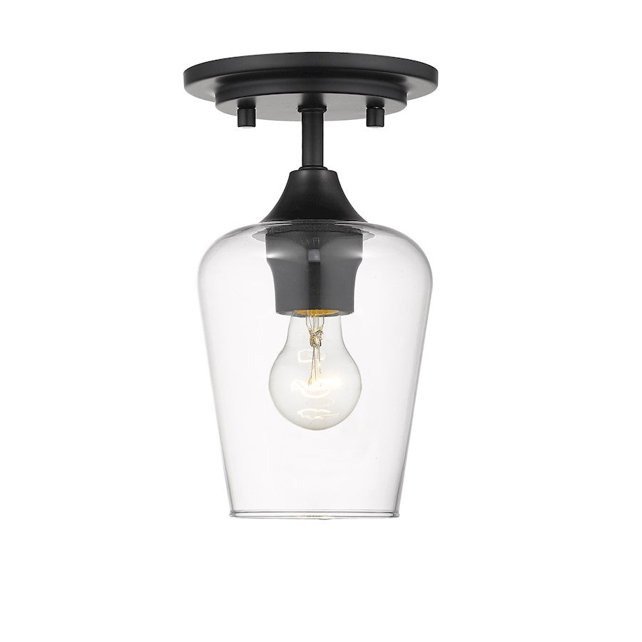 Z-Lite Joliet 1 Light Flush Mount, Matte Black - 473F1-MB